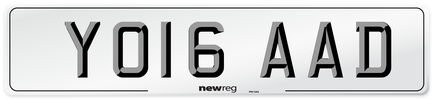 YO16 AAD Number Plate from New Reg